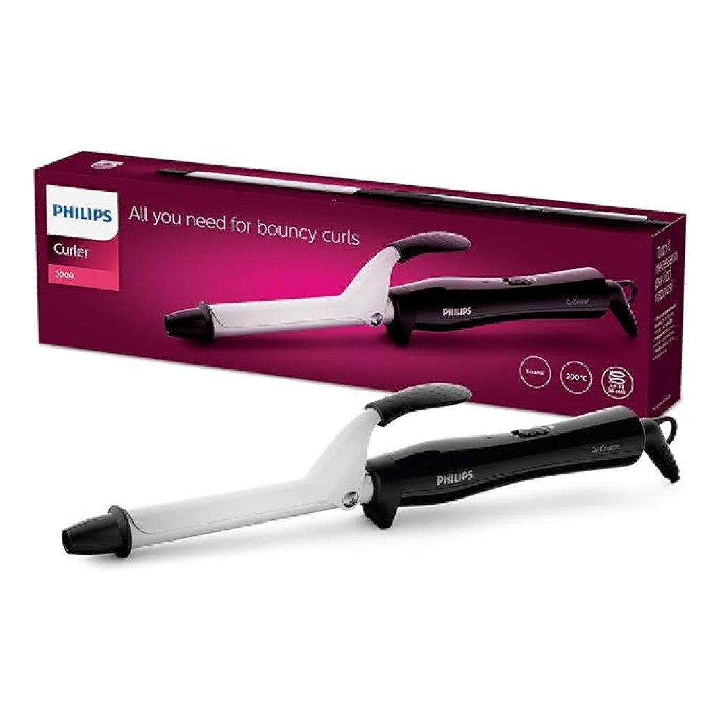 Philips Hair Curler with 16MM Barrel | Ceramic Coated Barrel for Long-Lasting Bouncy Looking Curls | Fast Heat Up  Philips Hair Curler with 16MM Barrel | Ceramic Coated Barrel for Long-Lasting Bouncy Looking Curls | Fast Heat Up