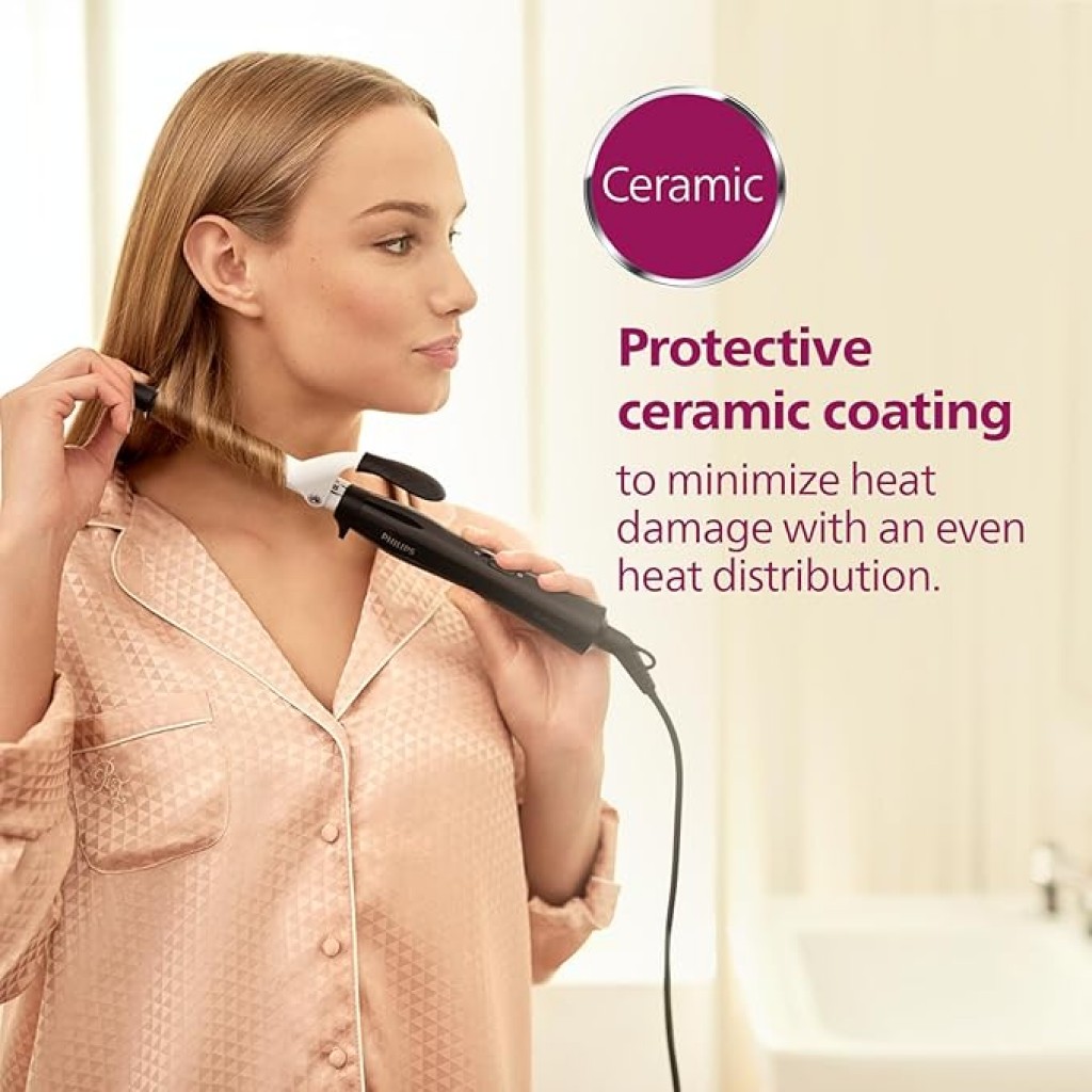 Philips Hair Curler with 16MM Barrel | Ceramic Coated Barrel for Long-Lasting Bouncy Looking Curls | Fast Heat Up  Philips Hair Curler with 16MM Barrel | Ceramic Coated Barrel for Long-Lasting Bouncy Looking Curls | Fast Heat Up