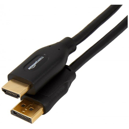 Amazon Basics 6-Feet DisplayPort (not USB port) to HDMI Cable Black