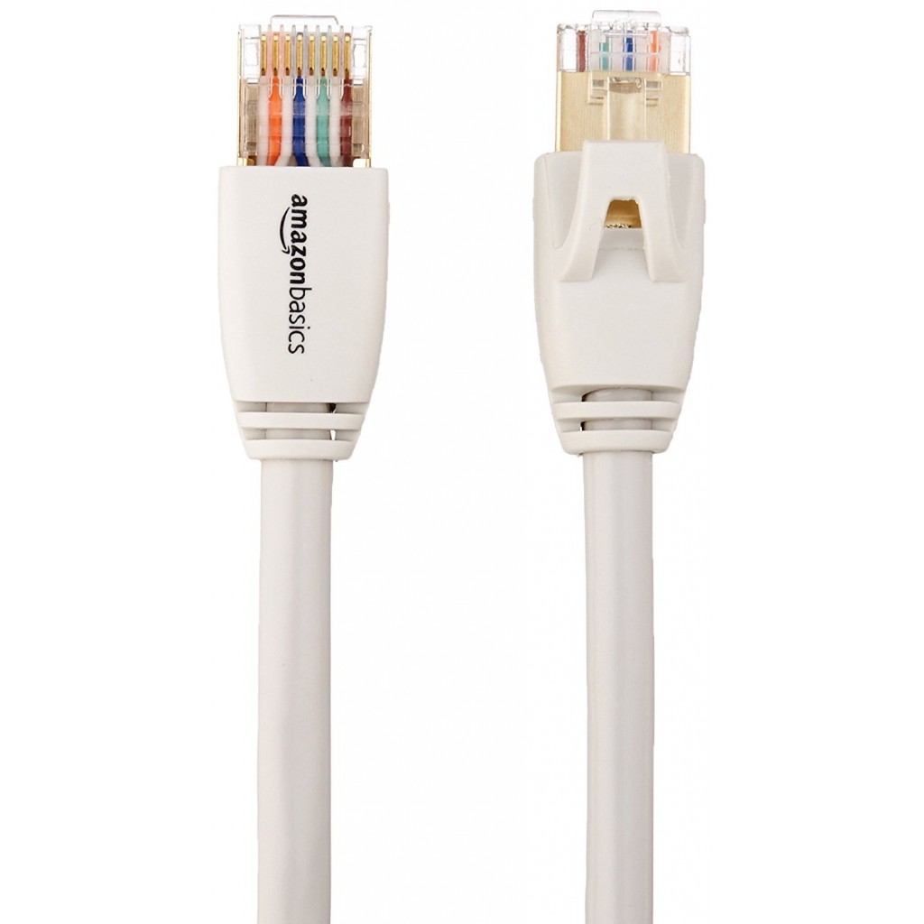 Amazon Basics HL-007289 RJ45 Cat7 Network Ethernet Patch/LAN Cable for Security Camera - 15 Feet (White) Amazon Basics HL-007289 RJ45 Cat7 Network Ethernet Patch/LAN Cable for Security Camera - 15 Feet (White)
