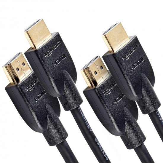 Amazon Basics High-Speed HDMI Cable, 3 Feet (Black, 2-Pack) - Supports Ethernet, 3D, 4K video