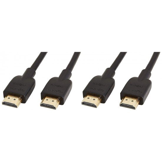 Amazon Basics High-Speed HDMI Cable, 3 Feet (Black, 2-Pack) - Supports Ethernet, 3D, 4K video