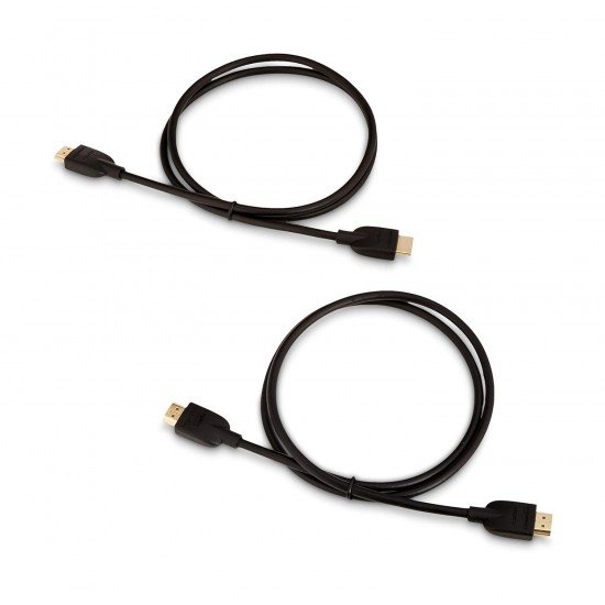 Amazon Basics High-Speed HDMI Cable, 3 Feet (Black, 2-Pack) - Supports Ethernet, 3D, 4K video