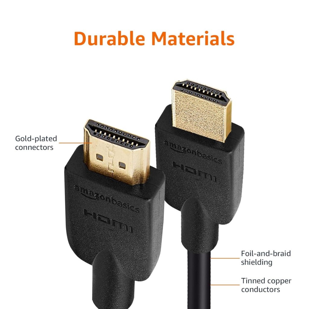 Amazon Basics High-Speed HDMI Cable, 3 Feet (Black, 2-Pack) - Supports Ethernet, 3D, 4K video Amazon Basics High-Speed HDMI Cable, 3 Feet (Black, 2-Pack) - Supports Ethernet, 3D, 4K video