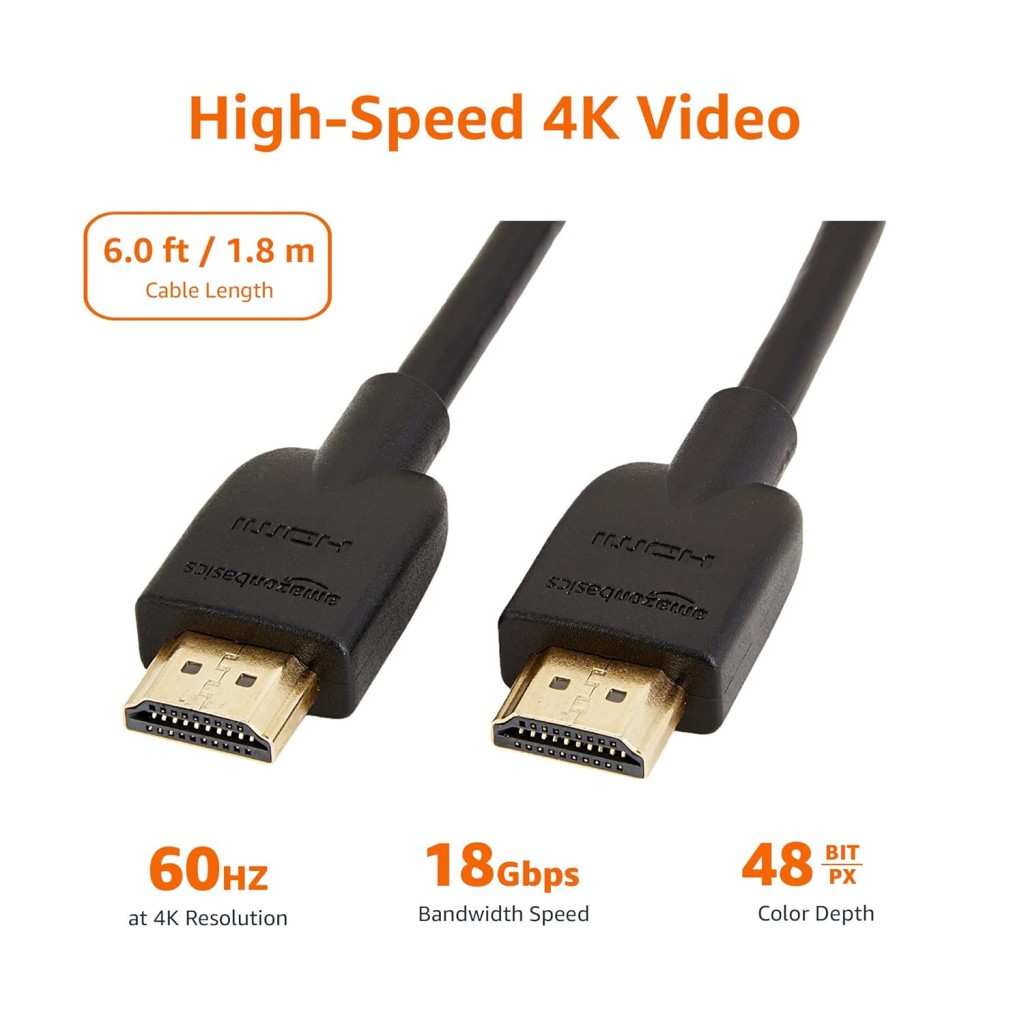 Amazon Basics High-Speed HDMI Cable, 3 Feet (Black, 2-Pack) - Supports Ethernet, 3D, 4K video Amazon Basics High-Speed HDMI Cable, 3 Feet (Black, 2-Pack) - Supports Ethernet, 3D, 4K video