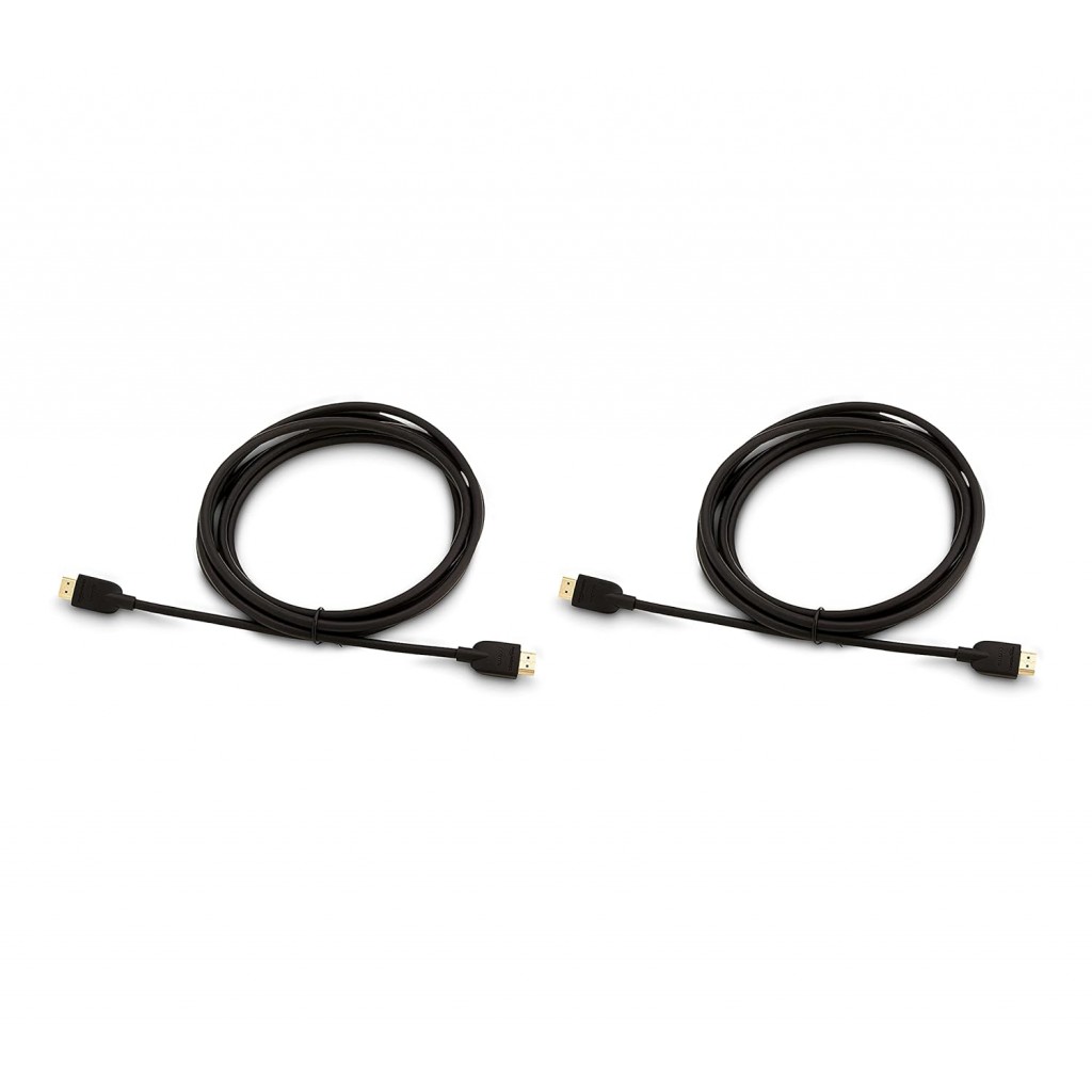 Amazon Basics High-Speed HDMI Cable, 3 Feet (Black, 2-Pack) - Supports Ethernet, 3D, 4K video Amazon Basics High-Speed HDMI Cable, 3 Feet (Black, 2-Pack) - Supports Ethernet, 3D, 4K video