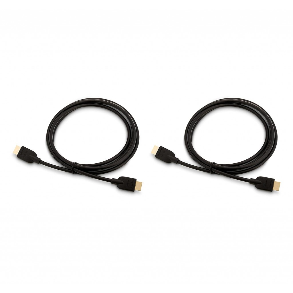 Amazon Basics High-Speed HDMI Cable, 3 Feet (Black, 2-Pack) - Supports Ethernet, 3D, 4K video Amazon Basics High-Speed HDMI Cable, 3 Feet (Black, 2-Pack) - Supports Ethernet, 3D, 4K video