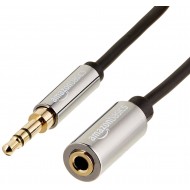 Amazon Basics Male to Female Stereo Audio Cable (Aux Extension Cable) with Gold Plated Connectors- 6 Feet (3.5mm) -