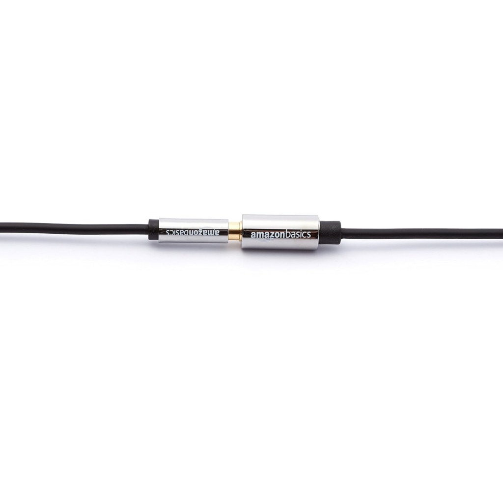 Amazon Basics Male to Female Stereo Audio Cable (Aux Extension Cable) with Gold Plated Connectors- 6 Feet (3.5mm) - Amazon Basics Male to Female Stereo Audio Cable (Aux Extension Cable) with Gold Plated Connectors- 6 Feet (3.5mm) -