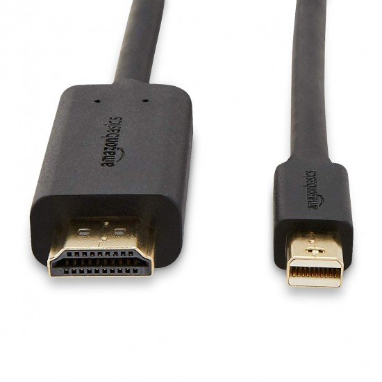 Amazon Basics Mini Display Port to HDMI Cable - 6 Feet (Full HD - 1080P), Gold