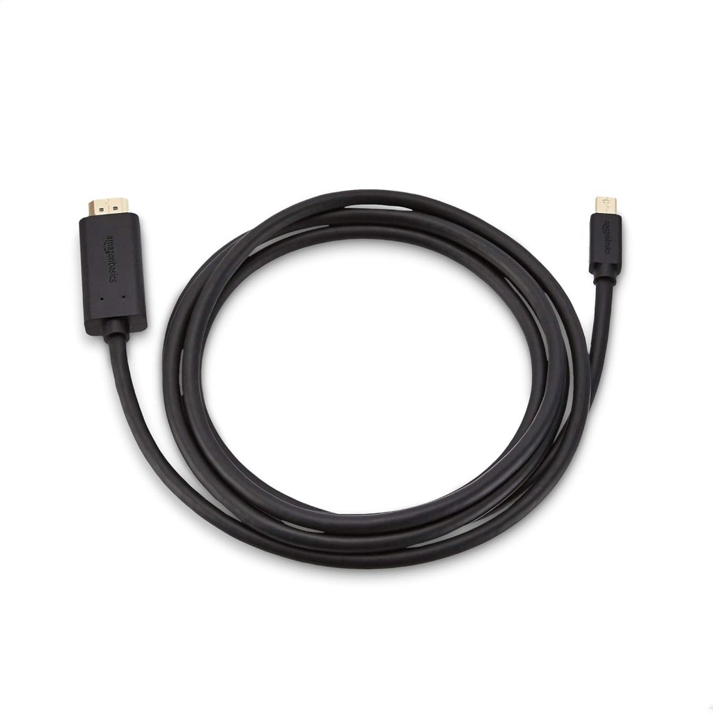 Amazon Basics Mini Display Port to HDMI Cable - 6 Feet (Full HD - 1080P), Gold Amazon Basics Mini Display Port to HDMI Cable - 6 Feet (Full HD - 1080P), Gold