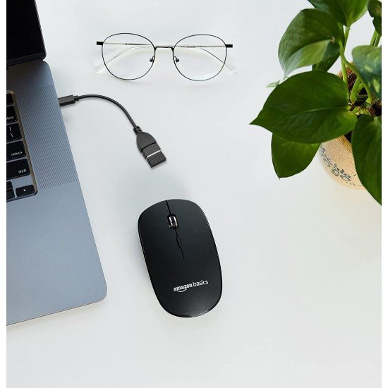 AmazonBasics Wireless Mouse 2.4 GHz Connection, 1600 black 