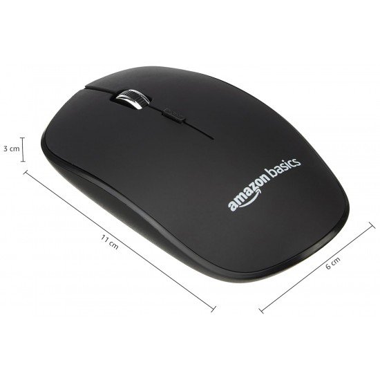 AmazonBasics Wireless Mouse 2.4 GHz Connection, 1600 black 