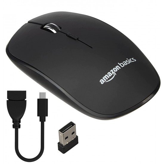 AmazonBasics Wireless Mouse 2.4 GHz Connection, 1600 black 