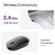 Ambrane SliQ Wireless Optical Mouse with 2.4GHz, USB Nano Dongle, 3 Keys with Silent Clicks, 1200 DPI, Comfortable Grip (Black)