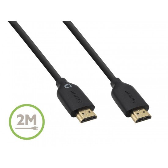 Belkin 2 Meter (6.6 Feet) High-Speed Gold-Plated HDMI Cable, Supports 3D, 4K, 1080p, Audio Return and Ethernet for TV - Black