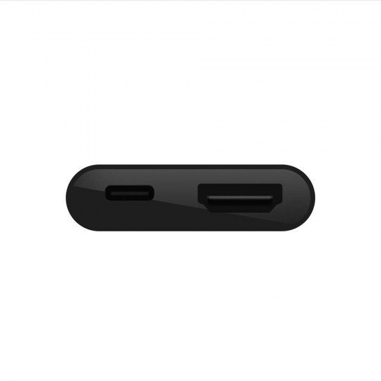 Belkin USB-C to HDMI Adapter + Charge (Supports 4K UHD Video, Pass-Through Power up to 60W for Connected Devices) HDMI Adapter- Black