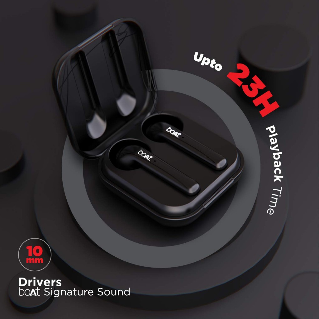 Boat Airdopes 481V2 Bluetooth Truly Wireless Earbuds with Mic(Active Black), one Size Boat Airdopes 481V2 Bluetooth Truly Wireless Earbuds with Mic(Active Black), one Size