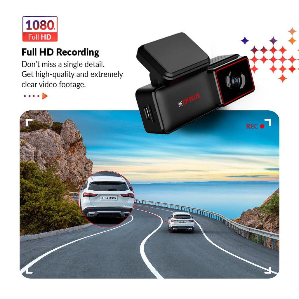 CP PLUS CarKam Car Dashcam with 1080p Full Hd Resolution | Wide View Angle | Supports G Sensor  CP PLUS CarKam Car Dashcam with 1080p Full Hd Resolution | Wide View Angle | Supports G Sensor