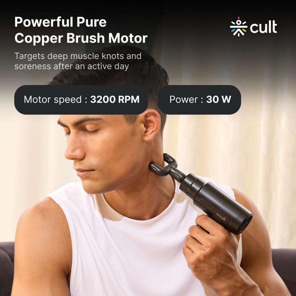CULT Volt, Full Body Professional Gun Massager, QuietMotion Tech, Deep Tissue Percussions, 3000mAh battery, 6 Speed levels CULT Volt, Full Body Professional Gun Massager, QuietMotion Tech, Deep Tissue Percussions, 3000mAh battery, 6 Speed levels