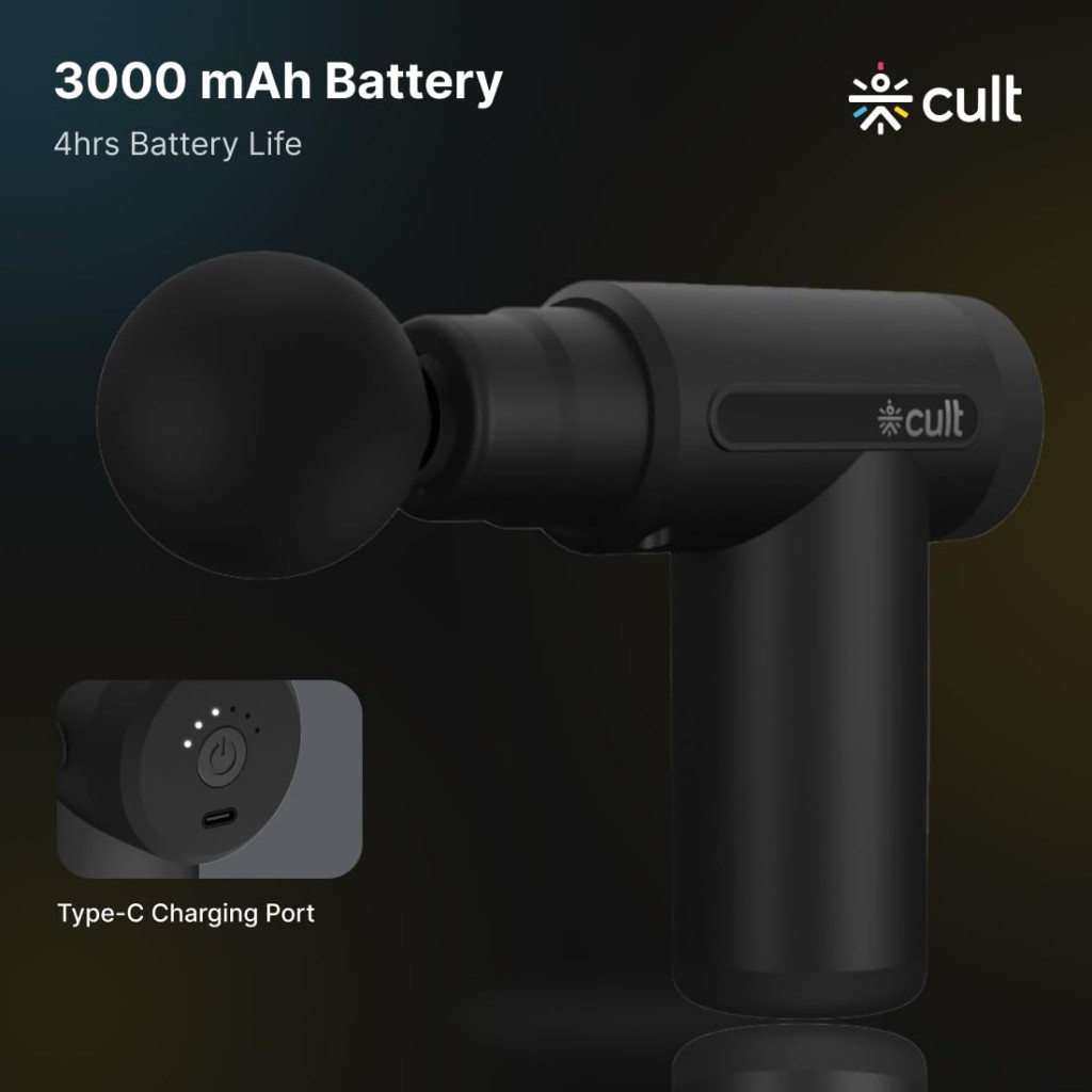 CULT Volt, Full Body Professional Gun Massager, QuietMotion Tech, Deep Tissue Percussions, 3000mAh battery, 6 Speed levels CULT Volt, Full Body Professional Gun Massager, QuietMotion Tech, Deep Tissue Percussions, 3000mAh battery, 6 Speed levels