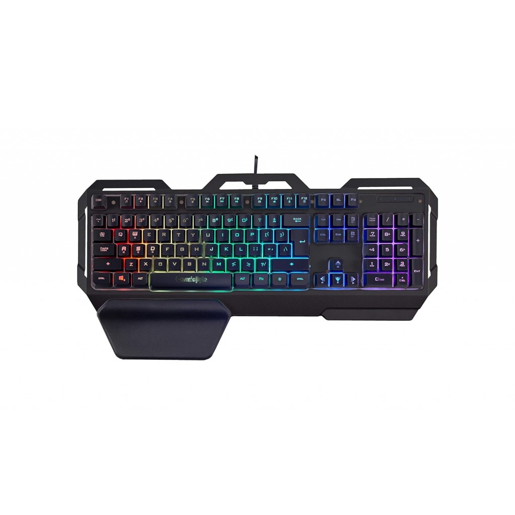 Cosmic Byte CB-GK-17 Galactic Wired Gaming Keyboard with Aluminium Body, 7 Color RGB Backlit with Effects, Anti-Ghosting (Black)