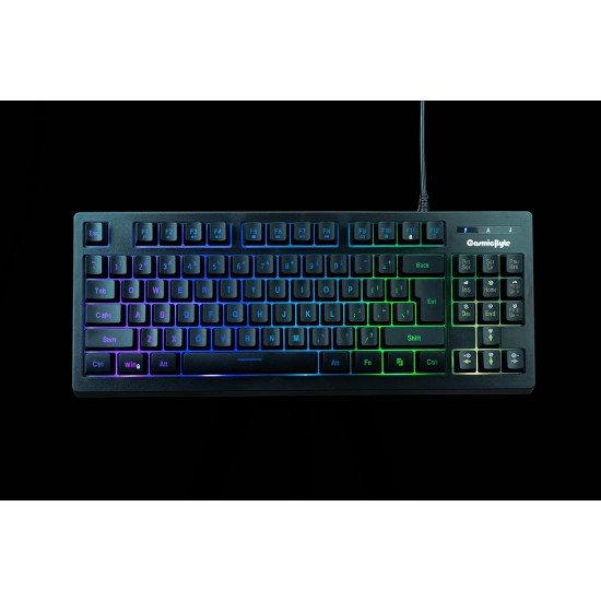 Cosmic Byte CB-GK-22 Veritas TKL Membrane Keyboard with RGB LED, Double Shot Keycaps and Sonic Spectrum (Black)