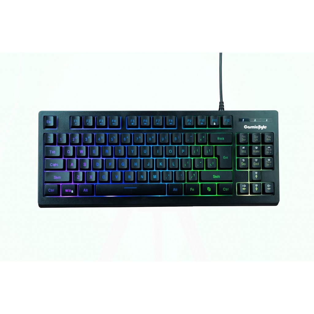 Cosmic Byte CB-GK-22 Veritas TKL Membrane Keyboard with RGB LED, Double Shot Keycaps and Sonic Spectrum (Black) Cosmic Byte CB-GK-22 Veritas TKL Membrane Keyboard with RGB LED, Double Shot Keycaps and Sonic Spectrum (Black)