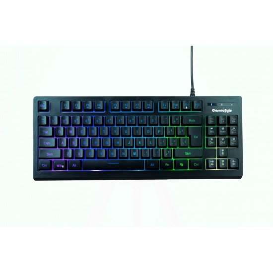 Cosmic Byte CB-GK-22 Veritas TKL Membrane Keyboard with RGB LED, Double Shot Keycaps and Sonic Spectrum (Black)