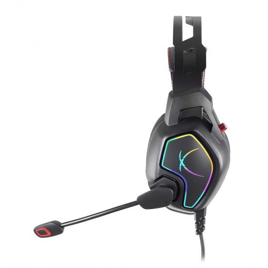 Cosmic Byte Equinox Europa 7.1 USB Dual Driver Gaming Wired Headset with Software, Spectra RGB LED and ENC Microphone (Black, Pack Of 1)