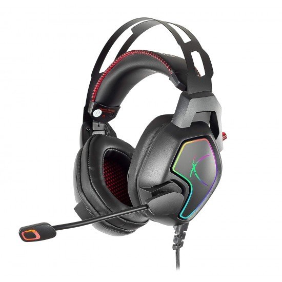 Cosmic Byte Equinox Europa 7.1 USB Dual Driver Gaming Wired Headset with Software, Spectra RGB LED and ENC Microphone (Black, Pack Of 1)