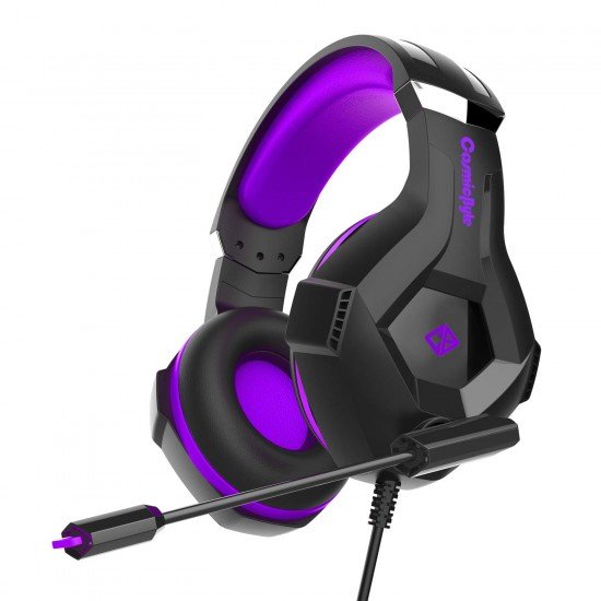 Cosmic Byte H11 Gaming wired over ear Headset with Microphone (Black/Purple)