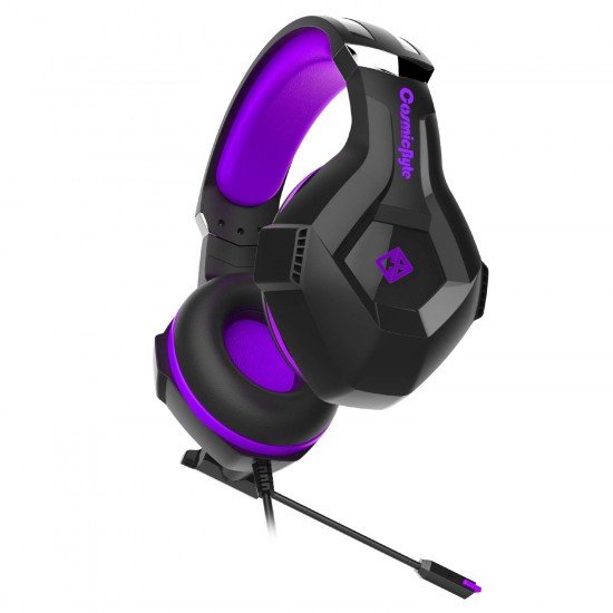 Cosmic Byte H11 Gaming wired over ear Headset with Microphone (Black/Purple)