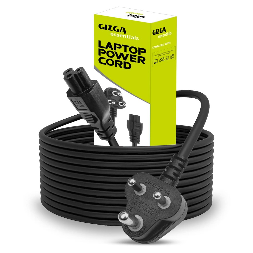 Gizga Essentials Laptop Power Cable Cord- 3 Pin Adapter Isi Certified(1 Meter/3.3 Feet) Gizga Essentials Laptop Power Cable Cord- 3 Pin Adapter Isi Certified(1 Meter/3.3 Feet)