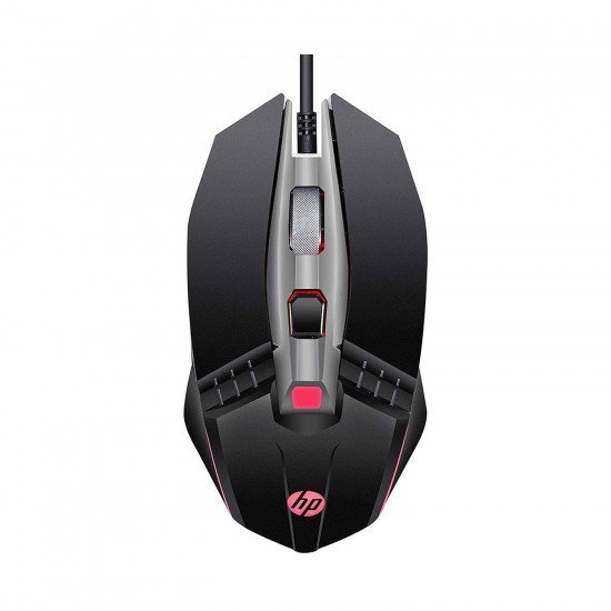 HP M270 Backlit USB Wired Gaming Mouse with 6 Buttons, 4-Speed Customizable 2400 DPI, Ergonomic Desi Black