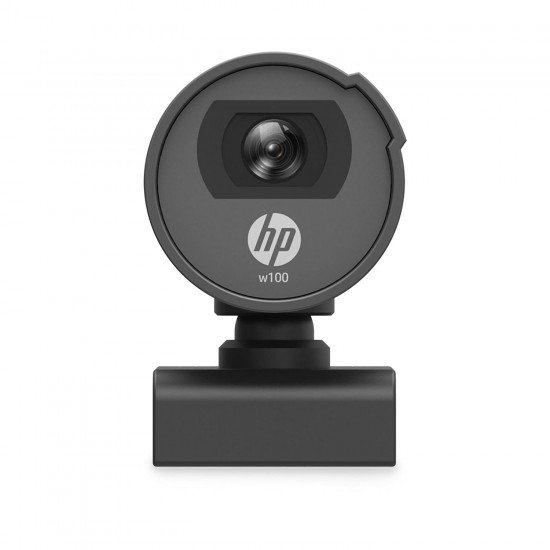 HP w100 480P 30 FPS Digital Webcam with Built-in Mic, Plug and Play Setup, Wide-Angle View for Video Calling  (Black)