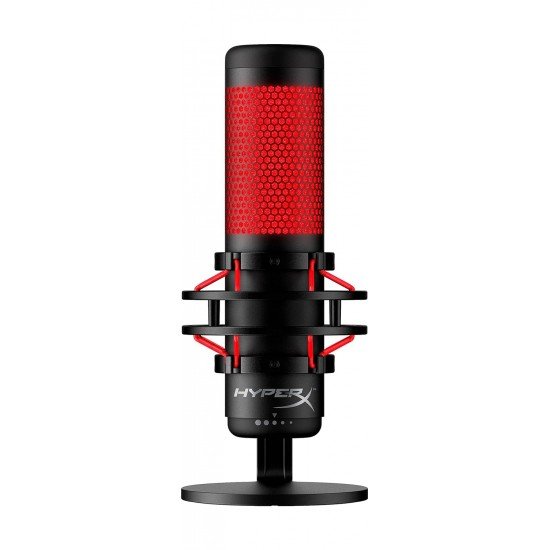 HyperX QuadCast - USB Condenser Gaming Unidirectional Microphone, for PC, PS4 and Mac, Red LED - Black (HX-MICQC-BK)