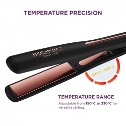 Ikonic Gleam 3.0 Hair Straightener Black Super slim 1 inch plates  Ergonomically slim  Digital temperature control 
