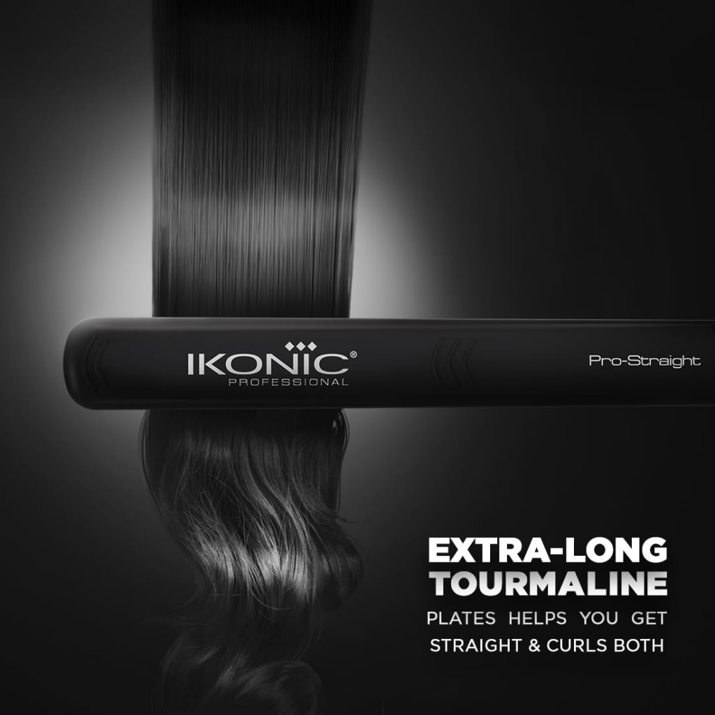 Ikonic Pro Straight Hair Straightener, Black| Floating Ceramic Plates| Nano Titanium Technology| Overheat protection Ikonic Pro Straight Hair Straightener, Black| Floating Ceramic Plates| Nano Titanium Technology| Overheat protection