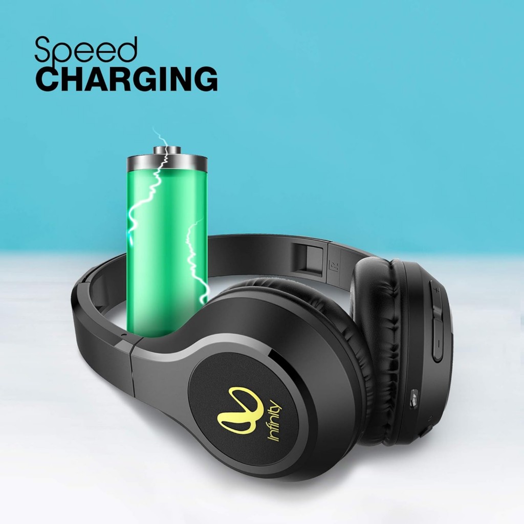 Infinity - JBL Glide 500, 20 Hrs Playtime with Quick Charge, Wireless On Ear Headphone with Mic (Black) Infinity - JBL Glide 500, 20 Hrs Playtime with Quick Charge, Wireless On Ear Headphone with Mic (Black)