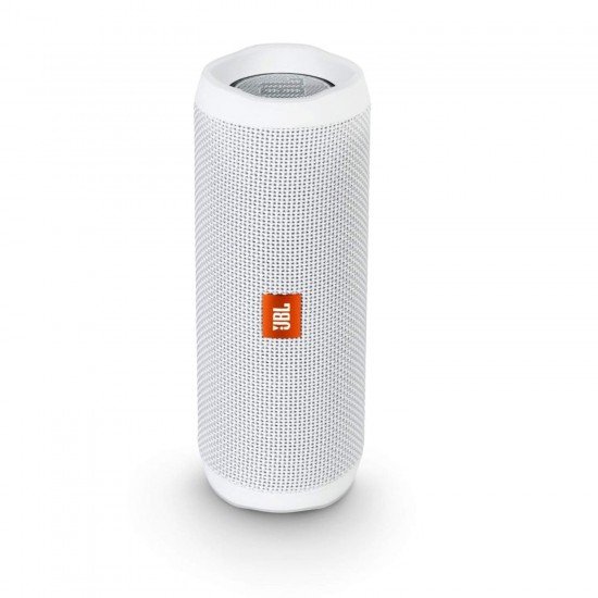 JBL Flip 4, Wireless Portable Bluetooth Speaker with Mic, Signature Sound with Bass Radiator, Vibrant Colors (White)