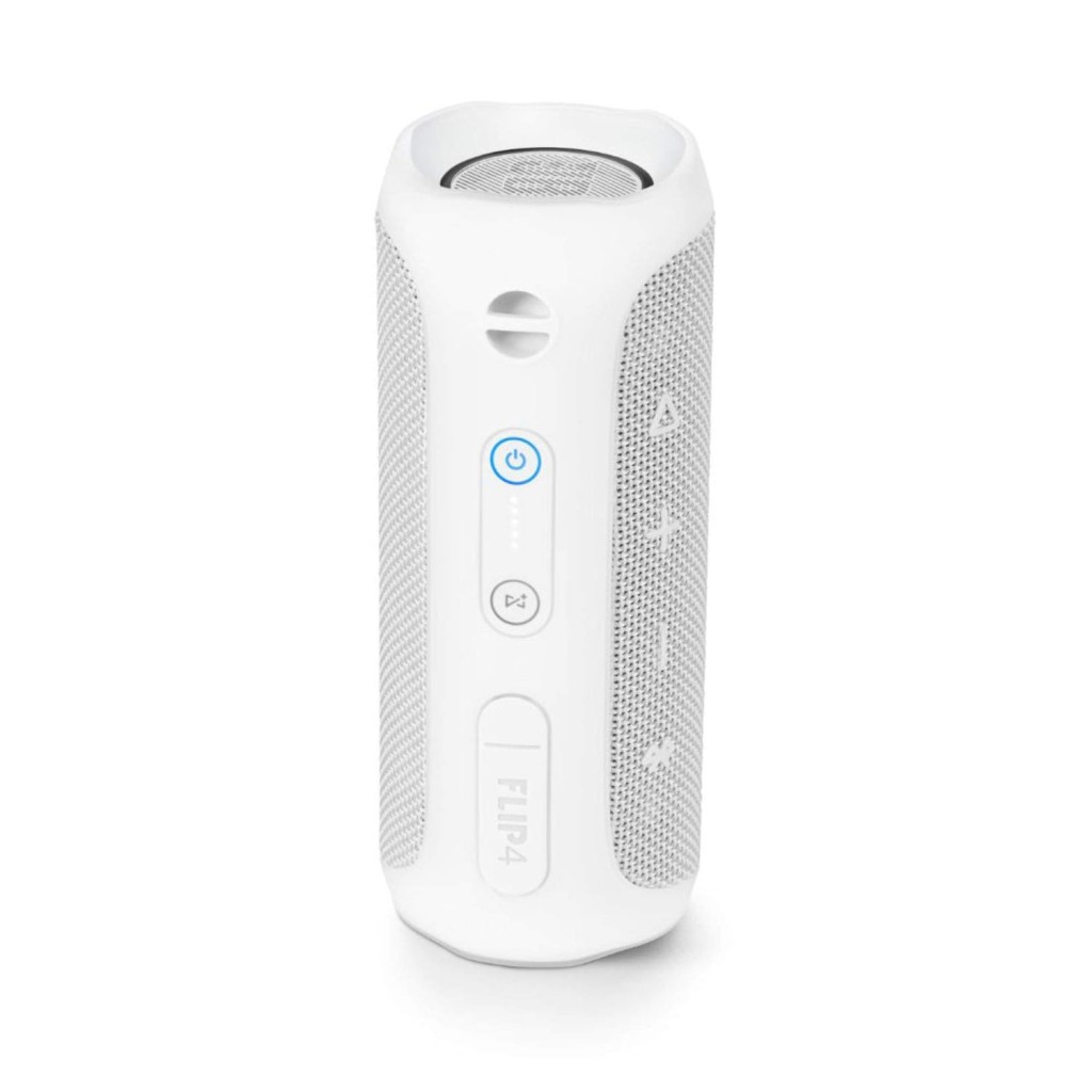 JBL Flip 4, Wireless Portable Bluetooth Speaker with Mic, Signature Sound with Bass Radiator, Vibrant Colors (White) JBL Flip 4, Wireless Portable Bluetooth Speaker with Mic, Signature Sound with Bass Radiator, Vibrant Colors (White)