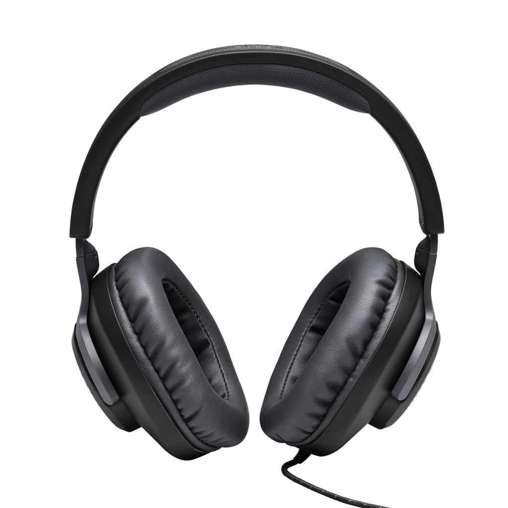 JBL Quantum 100 Wired Over Ear Gaming Headphones with Mic, 40mm Dynamic Drivers, Quantum Sound (Black) JBL Quantum 100 Wired Over Ear Gaming Headphones with Mic, 40mm Dynamic Drivers, Quantum Sound (Black)