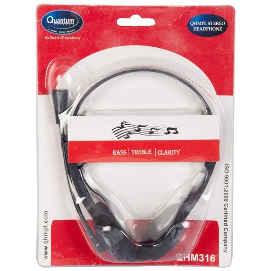 Quantum QHM316 Wired PC Stereo Headphone (Black)-