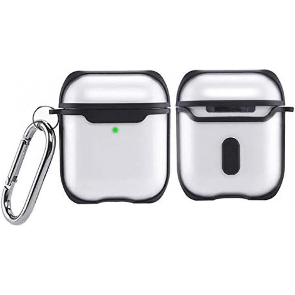Eggshell Transparent Clear Protective Case Cover For Airpods 1 & 2 - Black Eggshell Transparent Clear Protective Case Cover For Airpods 1 & 2 - Black