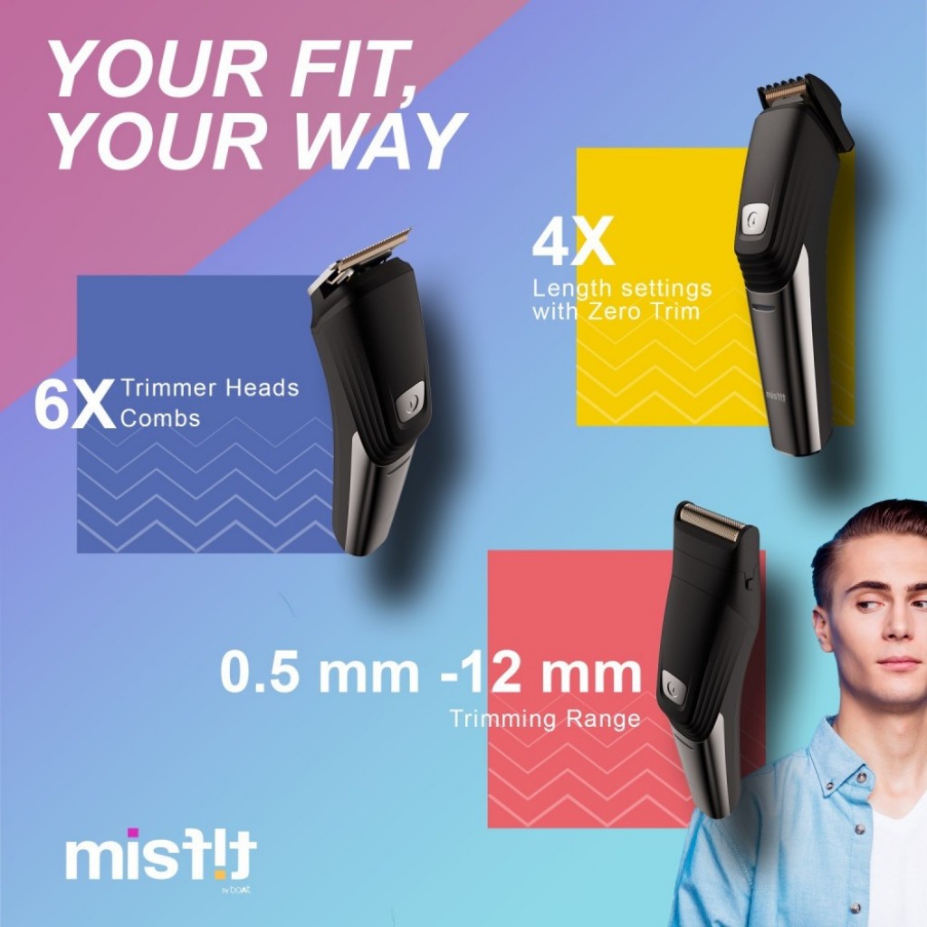 Misfit by boat t200 runtime 120 mins 6-in-1 trimmer for men black Misfit by boat t200 runtime 120 mins 6-in-1 trimmer for men black