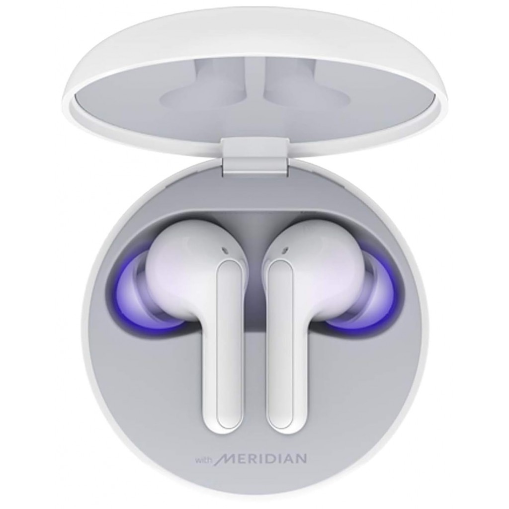 LG Tone Free FN6 UV Nano, Medical Grade Ear Gel, Meridian Sound, Wireless Charging, 18Hrs Battery Backup (White) LG Tone Free FN6 UV Nano, Medical Grade Ear Gel, Meridian Sound, Wireless Charging, 18Hrs Battery Backup (White)