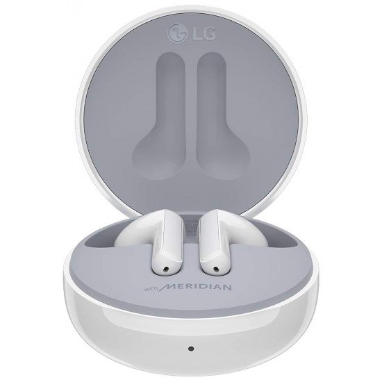 LG Tone Free FN6 UV Nano, Medical Grade Ear Gel, Meridian Sound, Wireless Charging, 18Hrs Battery Backup (White)