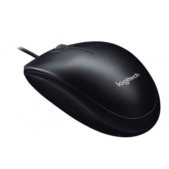 Logitech M90 Wired USB Mouse, 3 yr Warranty, 1000 DPI Optical Tracking, Ambidextrous PC/Mac/Laptop - Black