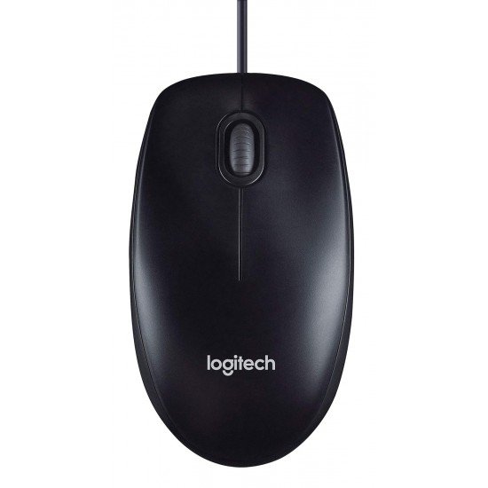 Logitech M90 Wired USB Mouse, 3 yr Warranty, 1000 DPI Optical Tracking, Ambidextrous PC/Mac/Laptop - Black